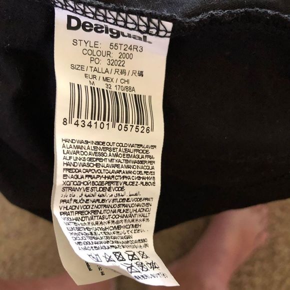 Desigual Black Knit Mini Dress/Tunic with Floral Appliqué - Picture 9 of 16